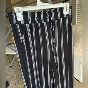 Black and White Striped Pants